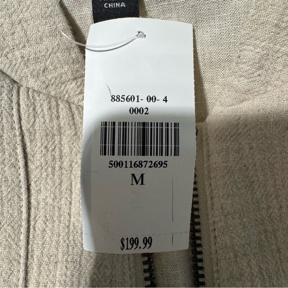 NWT Banana Republic Linen Bomber New Off White Zip Size Medium - Picture 8 of 15